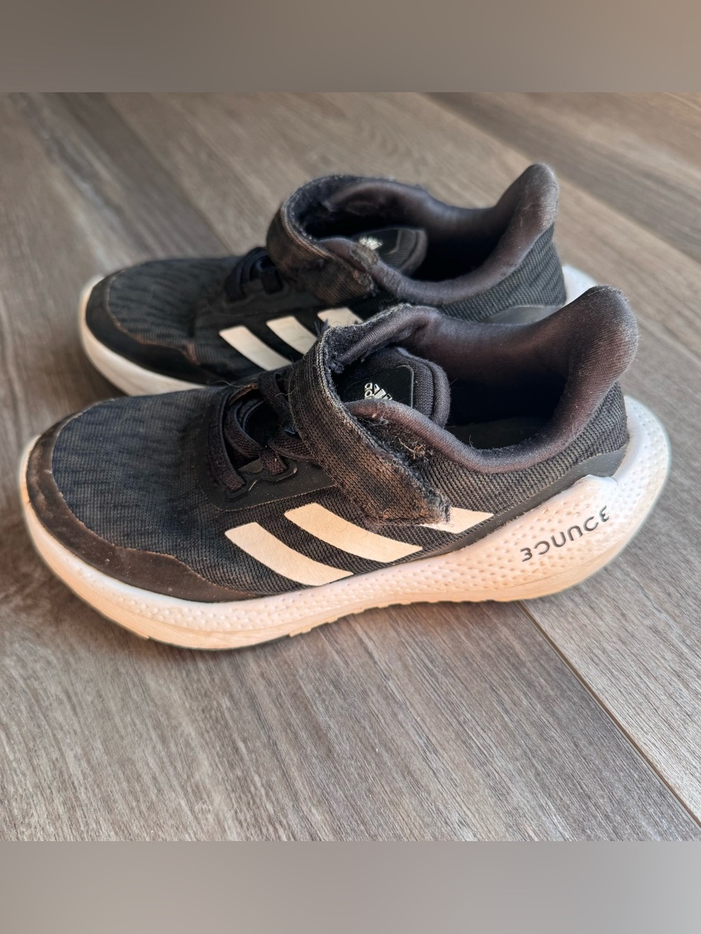 adidas Kids Black and White Bounce Sneakers
